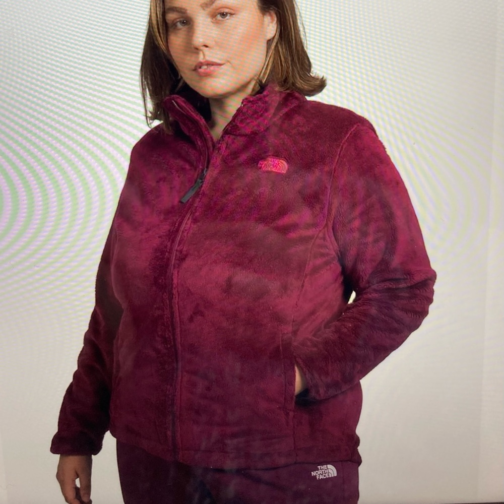 The North Face Burgundy Plush Fleece Jacket
